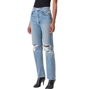 NWT AGOLDE 90s Pinch Waist High Rise Straight Jean size 30 in Backdrop Wash